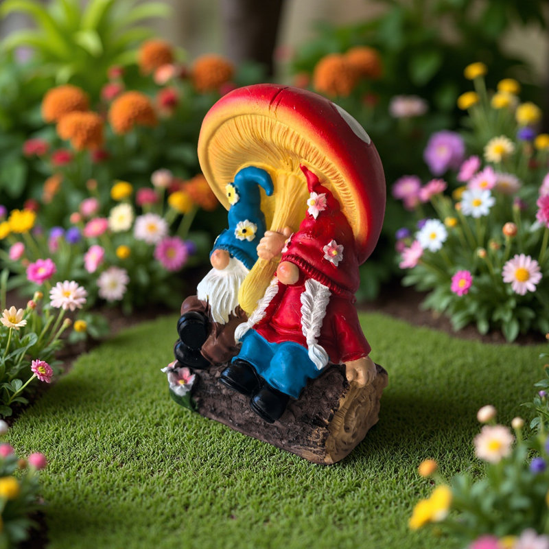 Statue de parasol fantaisie champignon nain, Red