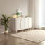 140cm Cream White Arched Door Sideboard Cabinet with 4 Doors, Modern Storage Cabinet for Dining Room