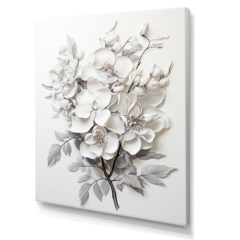 Orchidée noire et blanche Tranquillity I, H 44 po x l 34 po x P 1,5 po, Toile tendue