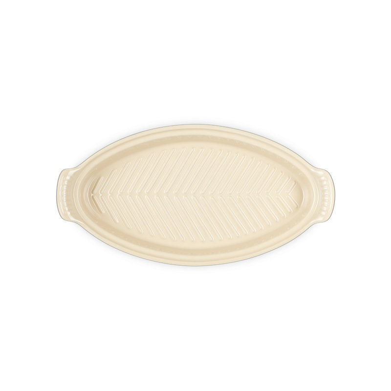 Le Creuset Stoneware Heritage Fish Baker, 1.7 Qt. - Cerise, Gray