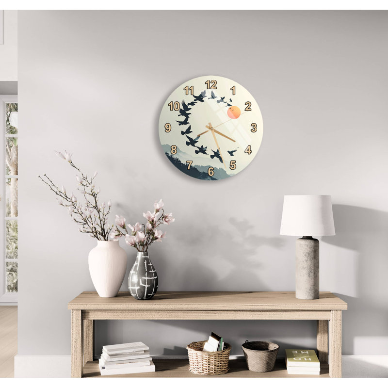 Horloge murale Modern, 14 pouces, Blanc anglais