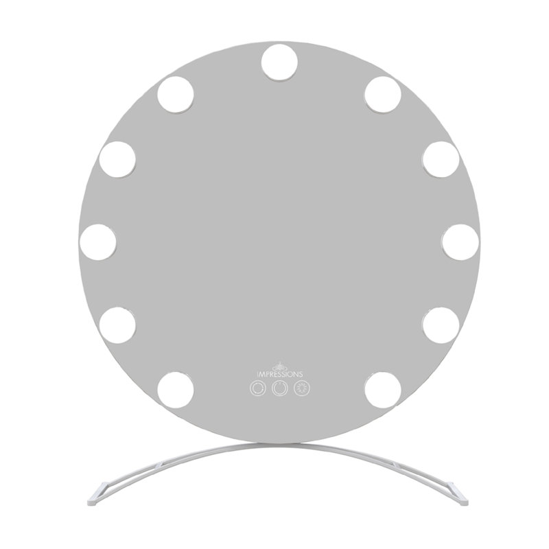 Miroir de salle de bain Hollywood, Blanc, 19,5 po x 19,5 po