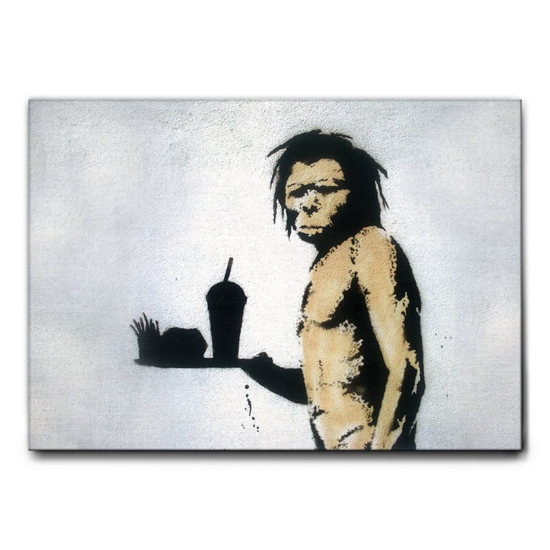 Leinwandbild Primitive Man von Banksy