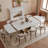 63-94.5" Modern Extendable Dining Table With 8 Dining Chairs