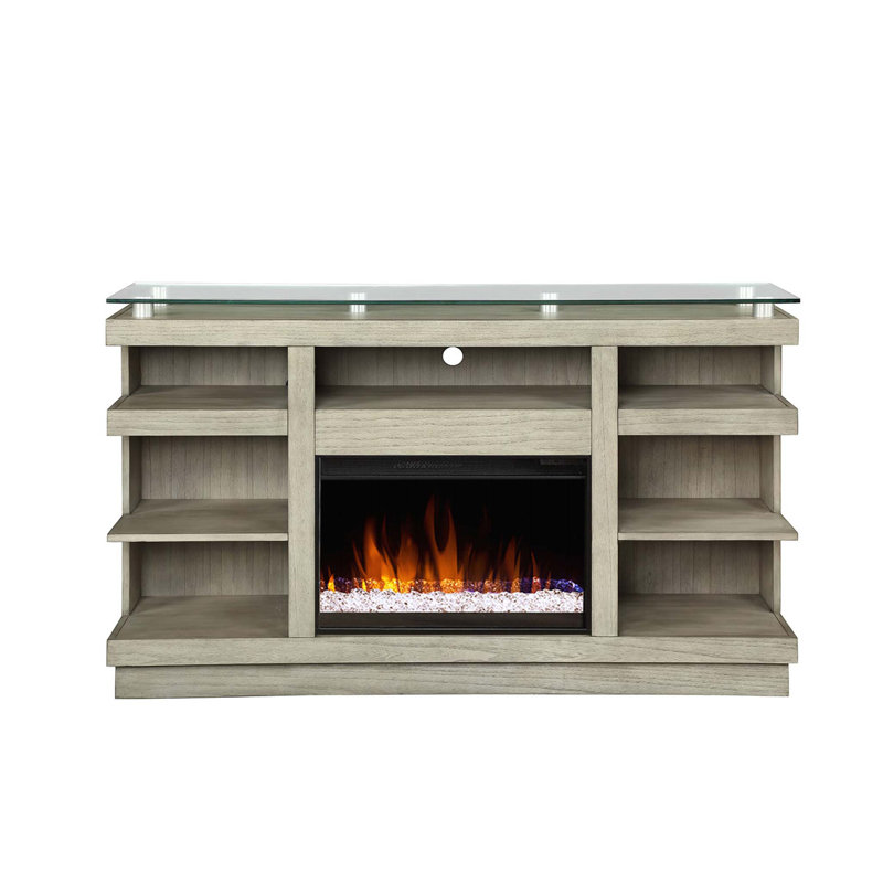 65 inch Fireplace TV Stand, for TVs up to 75 inches, Sandstone Finish