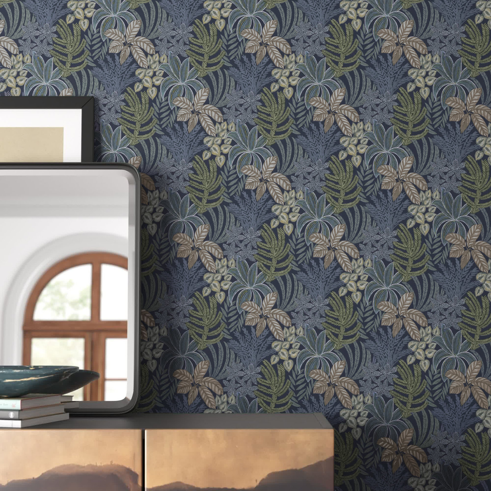 Ackland Floral Wallpaper, Navy