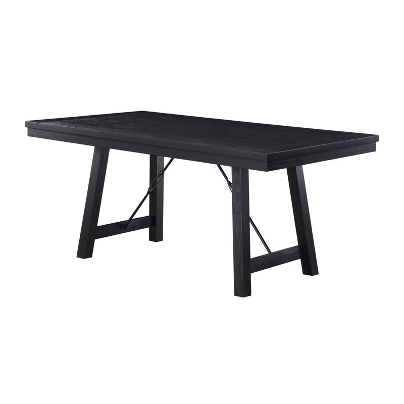 Koester Black Rectangular Trestle Dining Table