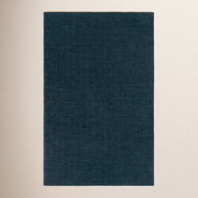 Crowe Dark Blue Hand-Woven Wool Rug