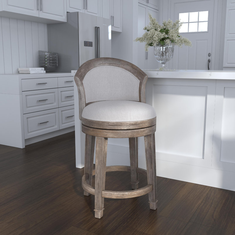 Tabouret tournant de bar & comptoir Menifee, Tabouret de comptoir (assise de 26 po de hauteur), Gris délavé