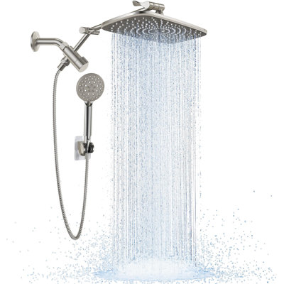 Rain Shower Head and Wide Showerhead Combo