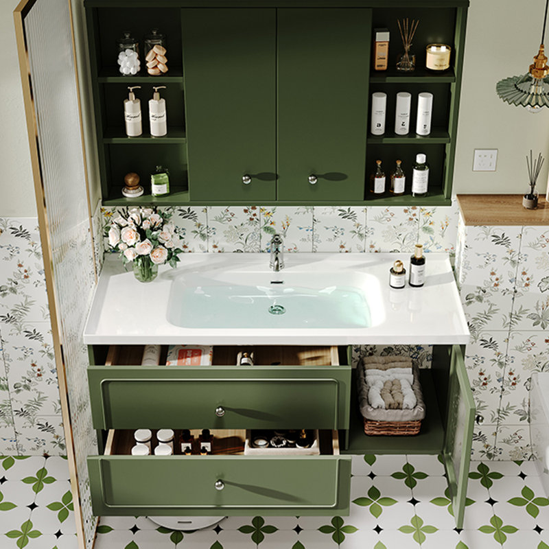Armoire de salle de bain minimaliste de style crème
