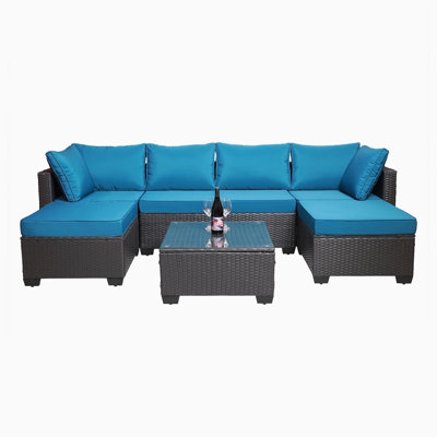 Gugna 106.29 " W U-Shaped Patio Sectional Set with Cushions