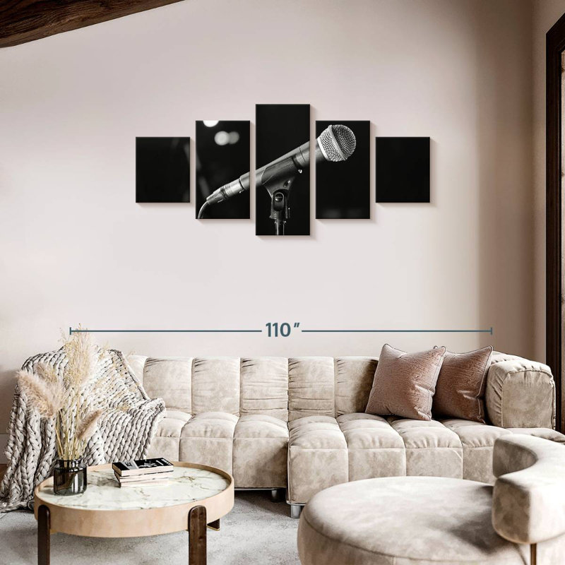 Microphone, 34" H x 74" W