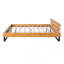 CADRE DE LIT EN BOIS DE PINE TAILLE TAILLE, COULEUR NATURELLE ET NOIRE-1846964957