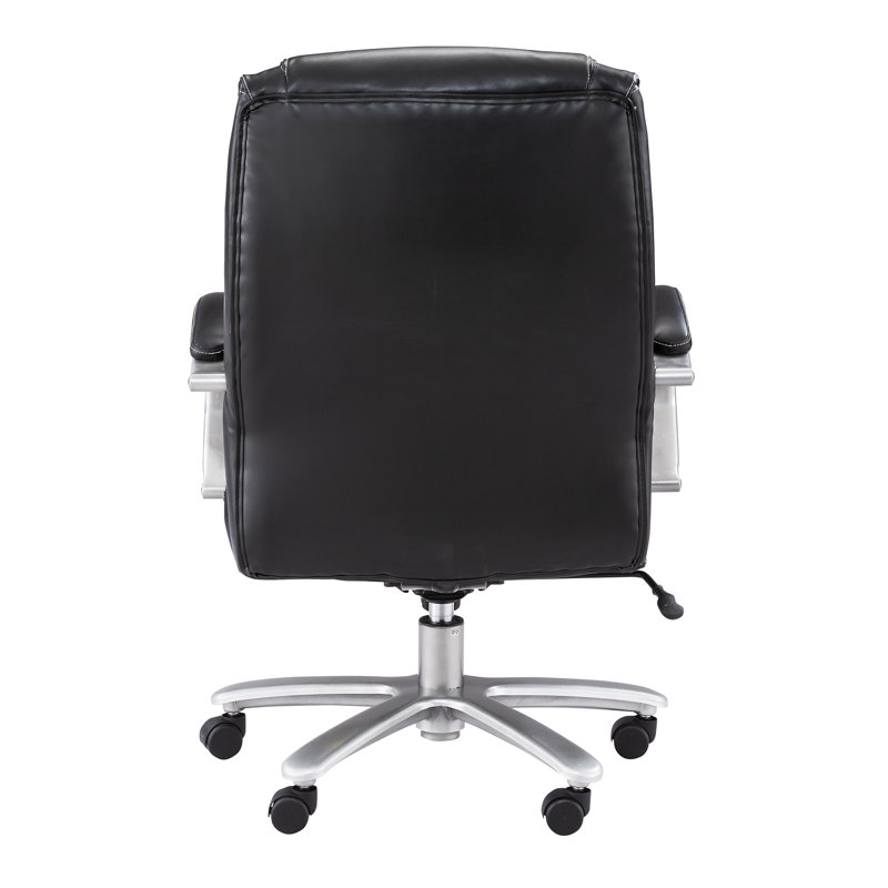 Executive High-Back Swivel Chair in Black Bonded Leather