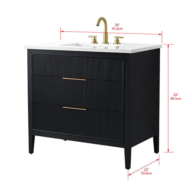 Emma 36" W Single Vanity, Black