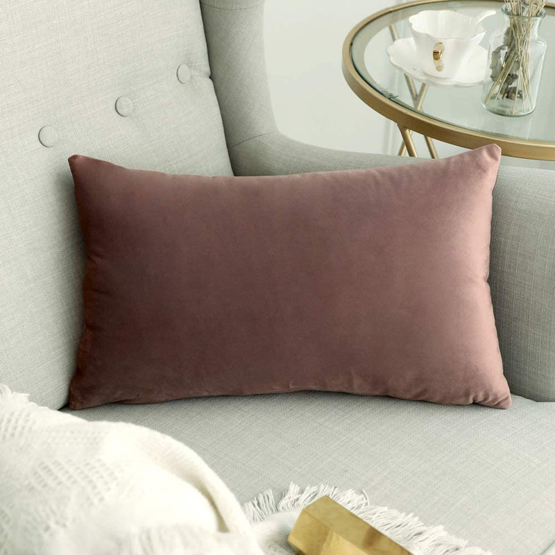 Housse de coussin lombaire Payson, Rosé, H 12 po x l 20 po