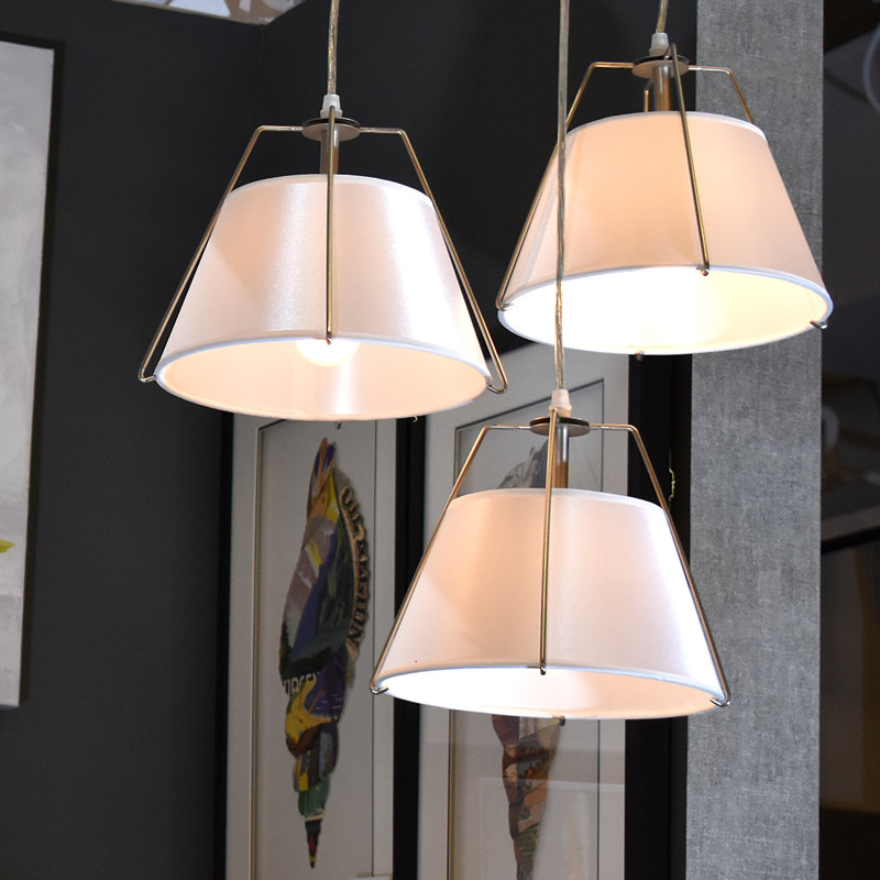 Luminaire suspendu 1 lumière Gatsby, Nickel satiné mat, Blanc