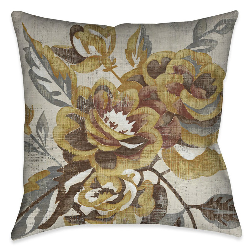 Coussin Honeyed Blooms Blooms, 20 po x 20 po, Intérieur / extérieur