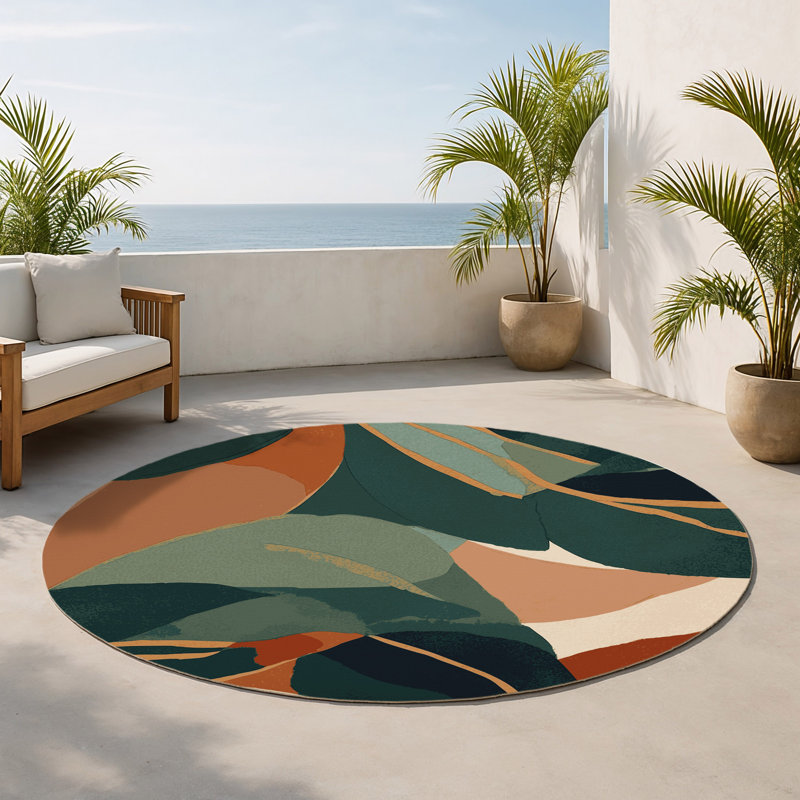 Tapis intérieur et extérieur Slate Serenity, Rond 5 pi