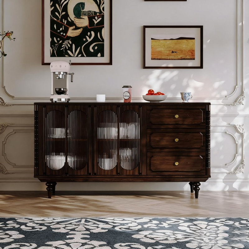 Buffet en bois de noyer foncé foncé