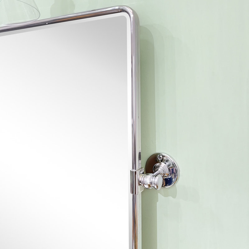 Miroir mural de salle de bain Woodvale, Chrome, 30" x 24"