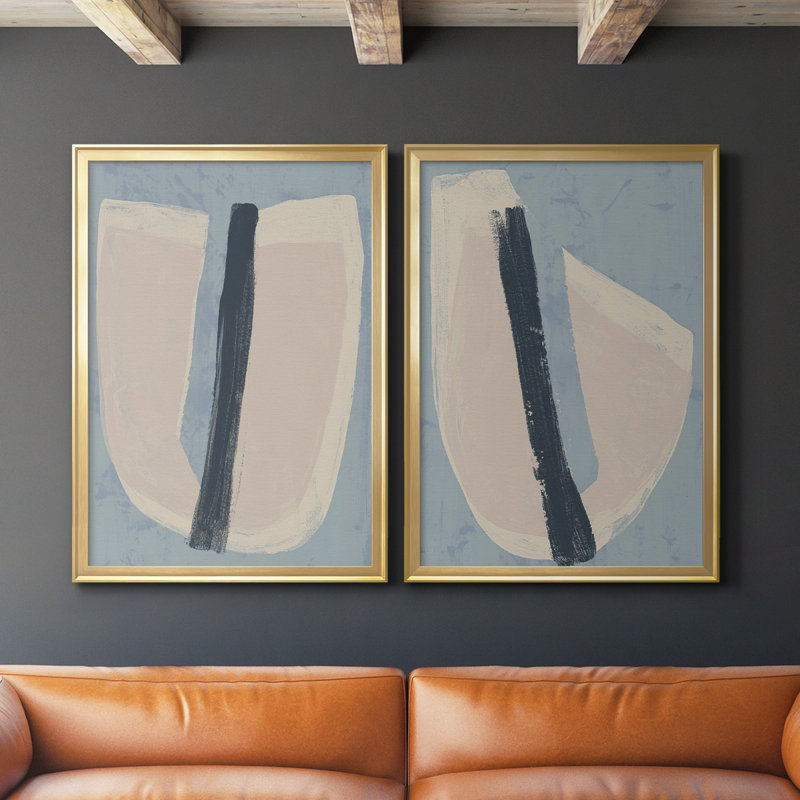 «Paper Slice I», toile encadrée de qualité supérieure - prête à être accrochée, H 24,5 po x l 37 po, Doré