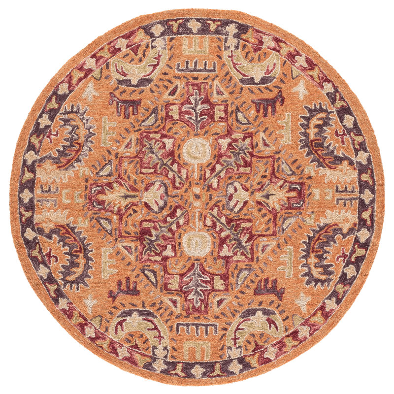 Hand Tufted Wool;Cotton Moroccan Indoor Rug, Round 5'