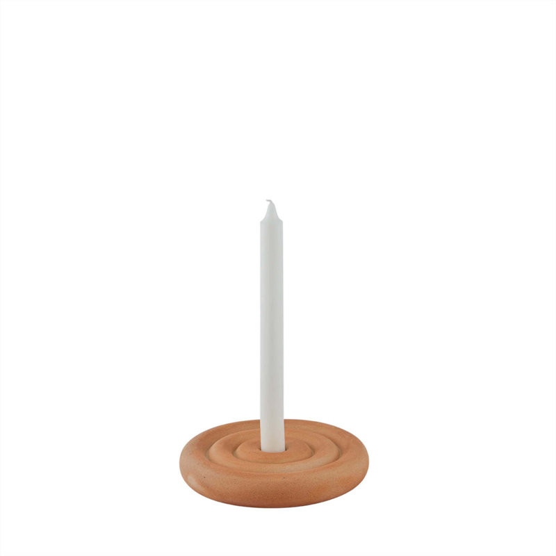 Savi Ceramic Candlestick, Beige