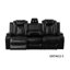 Ensemble de canapé modulaire et de causeuse inclinable en cuir noir 2 pièces