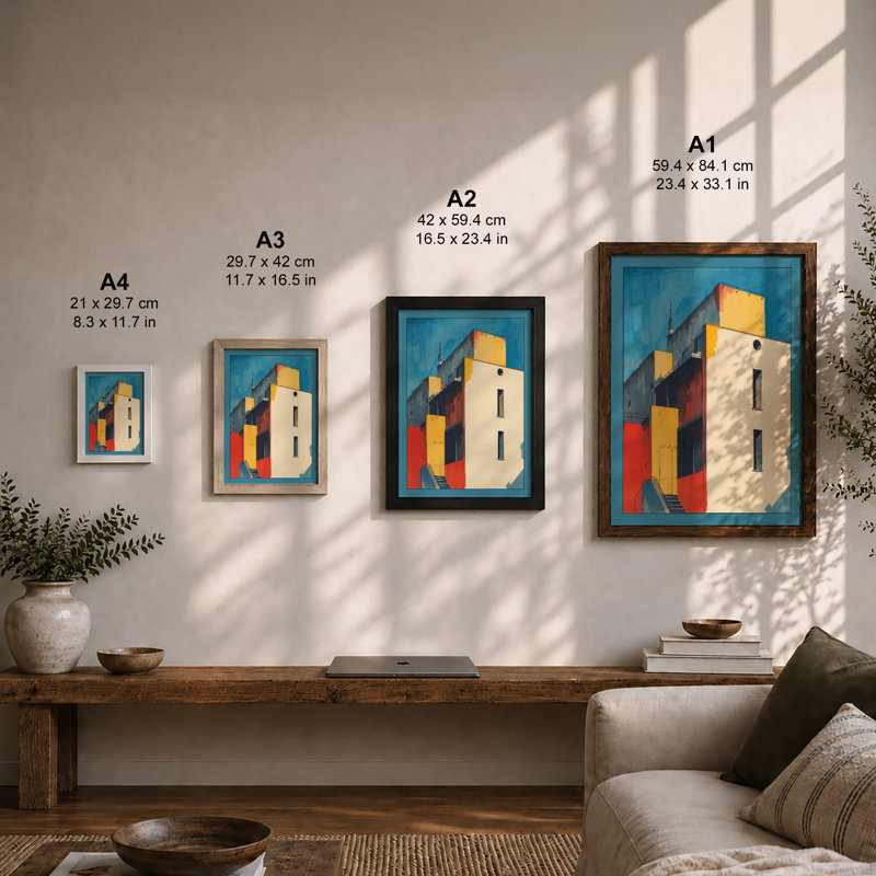 Constructivist Architecture Geometric - Print, Unframed, A2 - 59.4 x 42.0 cm