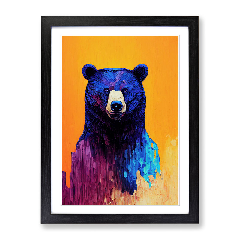 FRM-V0523-221X Bear Vol.4 - Single Picture Frame Print, 34cm H x 25cm W x 2cm D, Walnut Framed