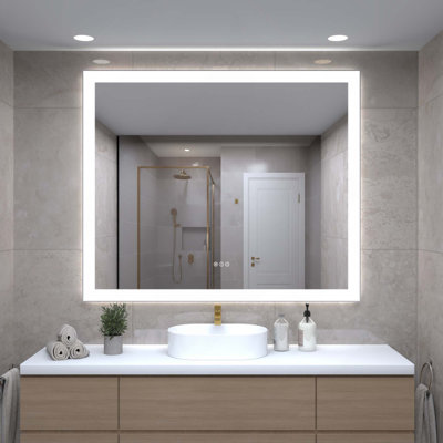 Miroir sans cadre à DEL pour salle de bain