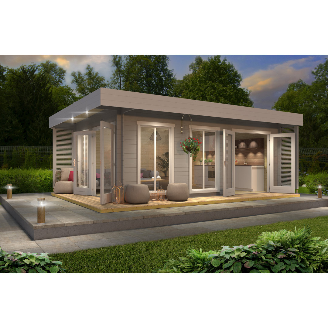 Lasita Dominica 19 x 13 Ft. Premium Log Cabin With Tempered Double Glazing (40mm)