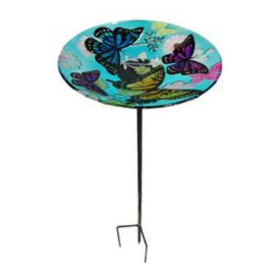 Glass Single Tier Birdbath