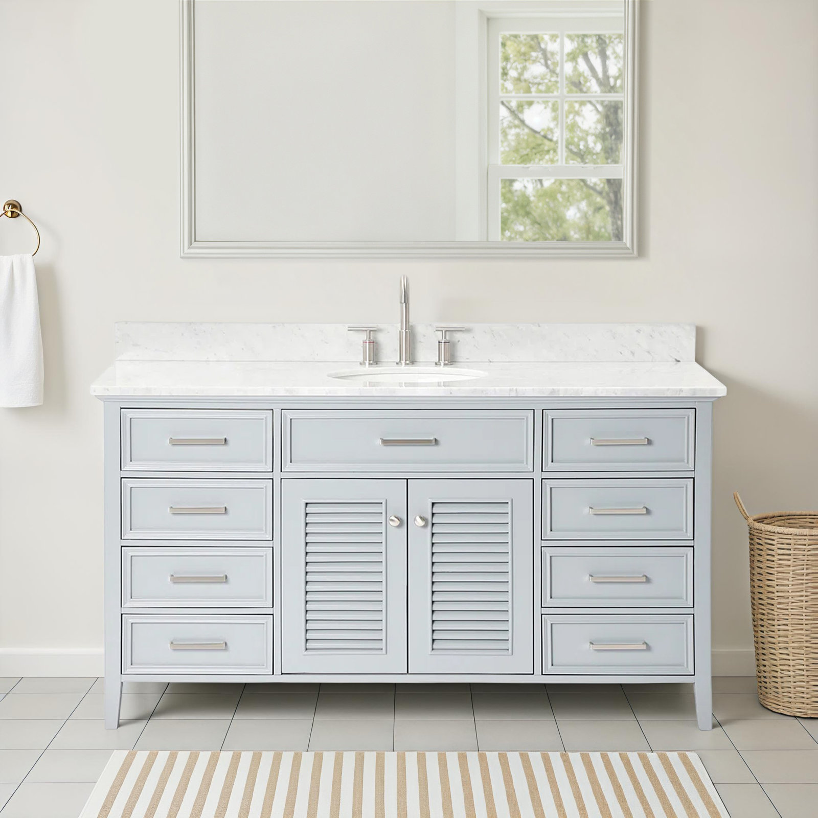 61'' Single Bathroom Vanity, Gray