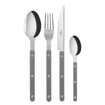 Bistrot Solid 4 - Piece Stainless Steel Flatware Set - Service for 1