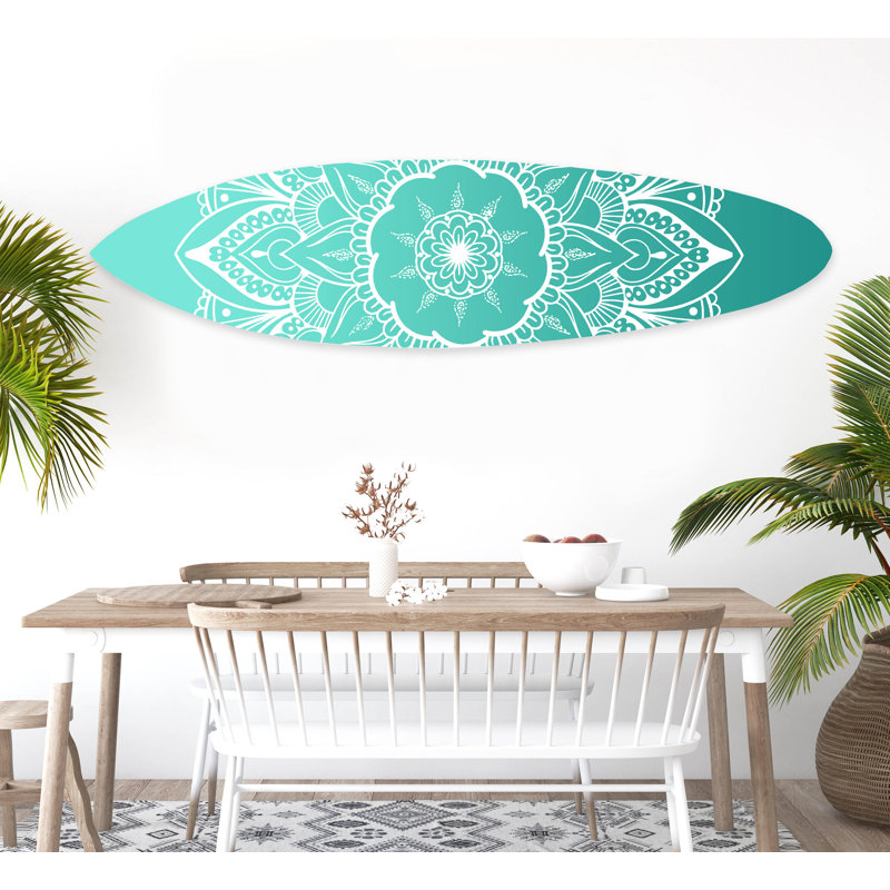Décoration murale Serenity Surfboard, Bleu / blanc