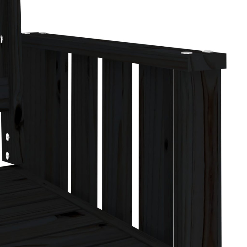 Solid Wood Outdoor Bench, Black