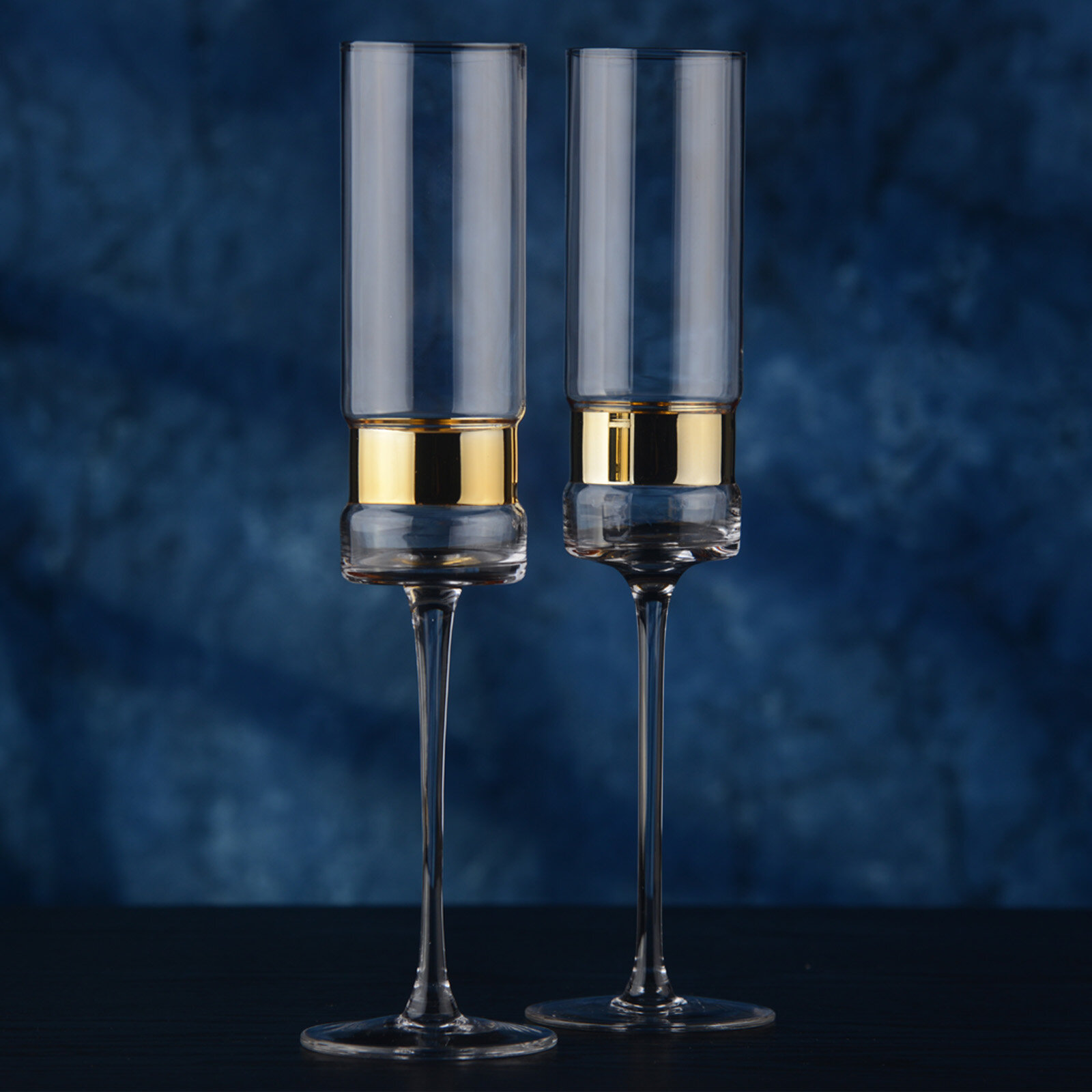 Modern Flutes Set of 2 Blue