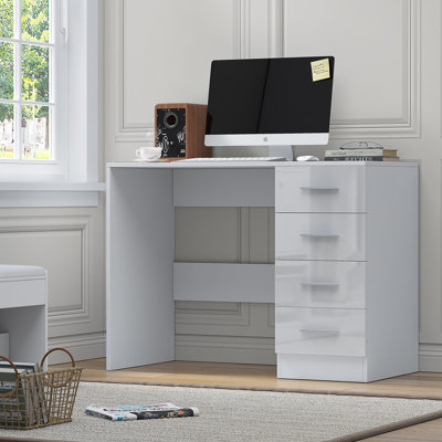 Eva High Gloss 4 Drrawer Dressing Table - H: 72cm x D: 39.5cm x W: 99cm