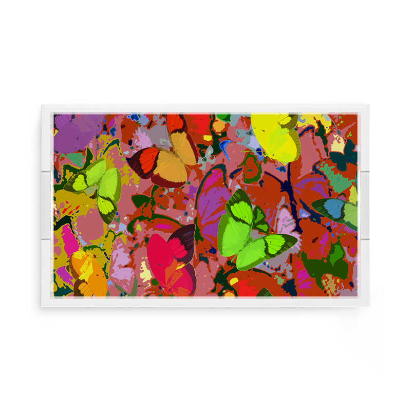 Mariposa Acrylic Rectangle Decorative Tray, 17"W x 10.5"D x 2"H, Pop