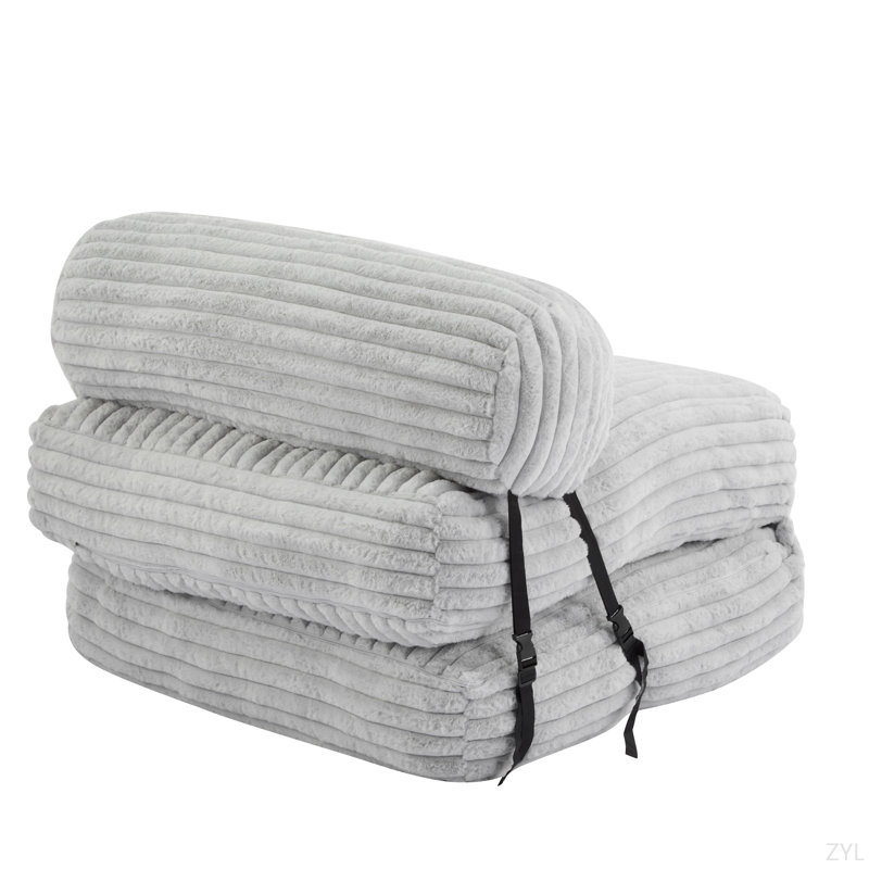 Fauteuil à billes d'intérieur pliable, gris clair