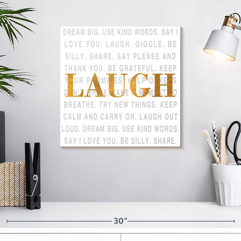 Tergel Gold Love Type Laugh, H 16 po x l 16 po