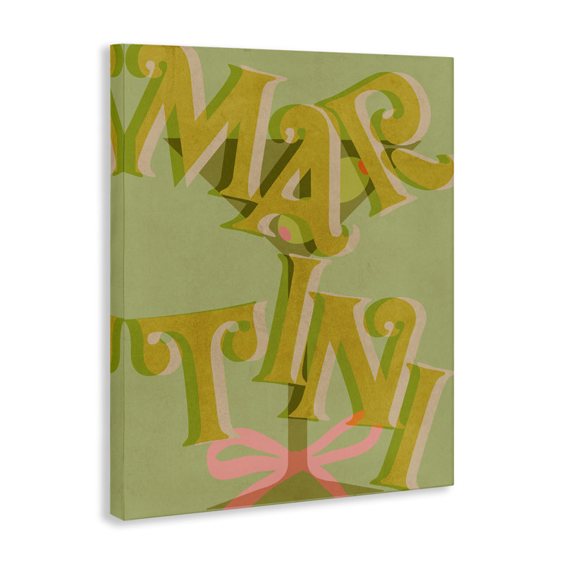 Toile martini classique rétro, design par Lil 'Rue, H 30 po x l 24 po