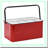 Rustic Red & White Farmhouse Metal Storage Caddy - 6 Compartment Organizer with Handle