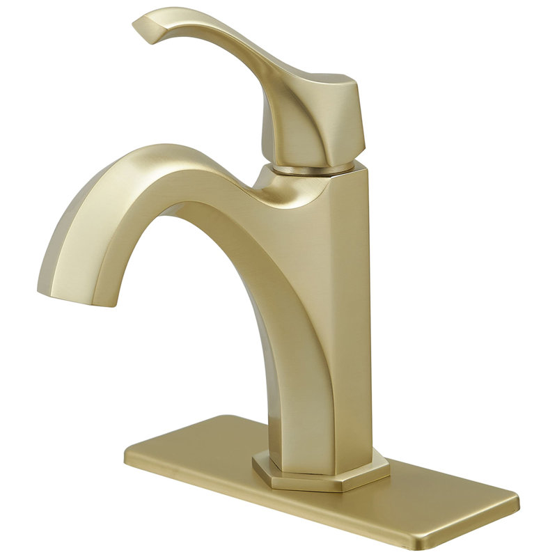 Single Hole Bathroom Faucet With Pop-Up Drain Single Handle Bathroom Sink Faucets Modern Brass Bathroom Basin Taps With Deck Plate