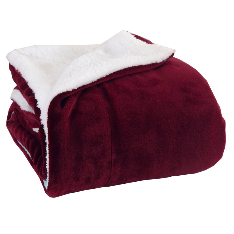 Mocassi Holiday Throw Cable Knit,Knitted,Quilted,Woven Throw Blanket, Burgundy