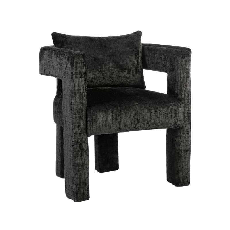 Upholstered Armchair, Black