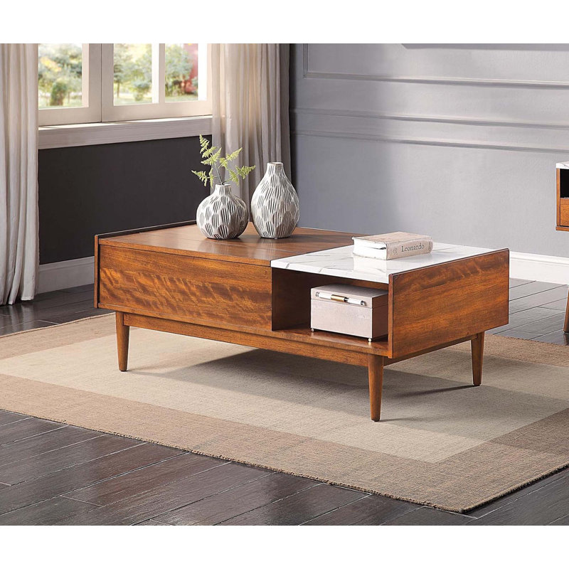 Table basse 1Pc avec plateau en faux marbre